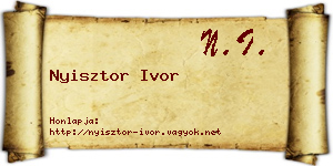 Nyisztor Ivor névjegykártya